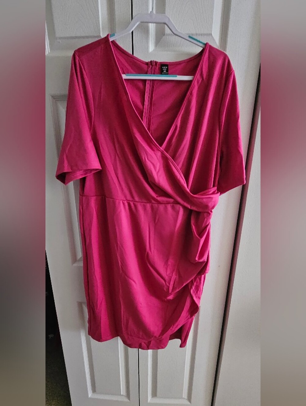 Shein Fuchsia Wrap-Front Women's Dress